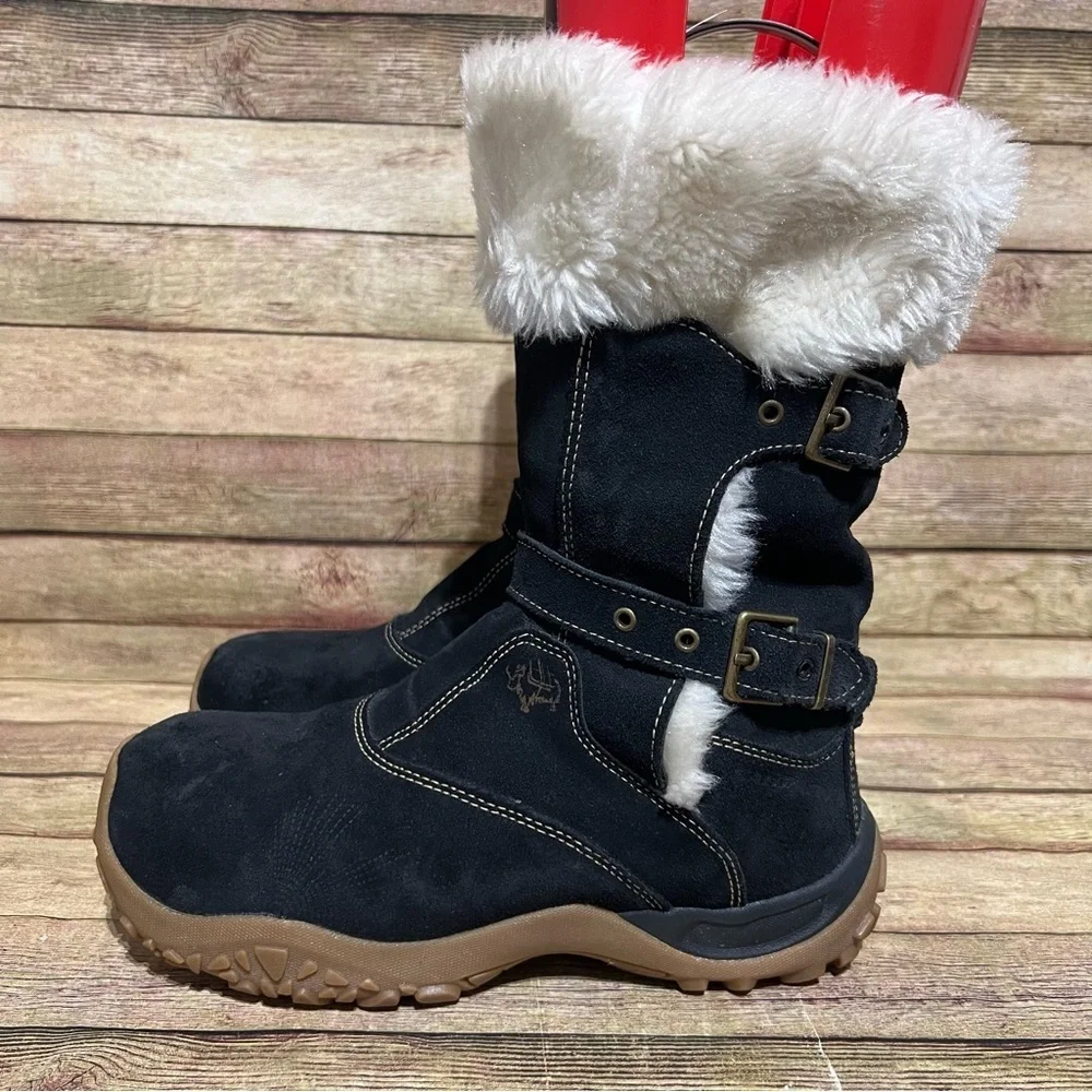 Salomon Black Suede Lhasa Winter Boots